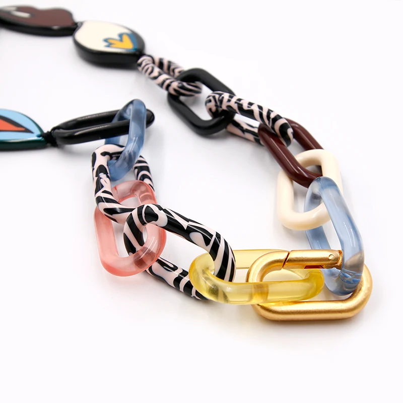 Acetate Cuban Necklace With Petal Charm